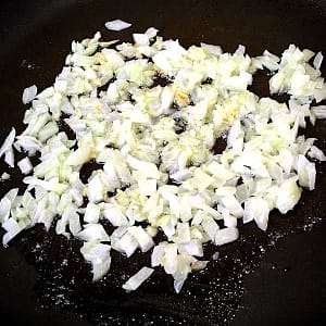 Sauteeing onions and garlic