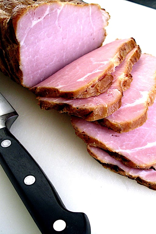 Home-Cured Canadian Bacon slices