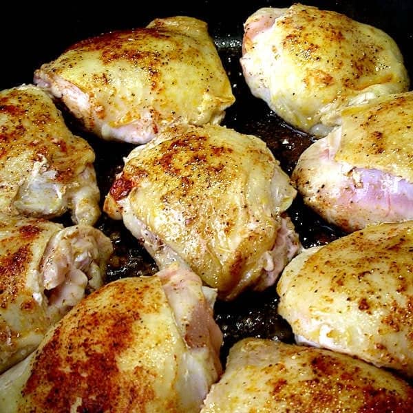 browning the chicken thighs