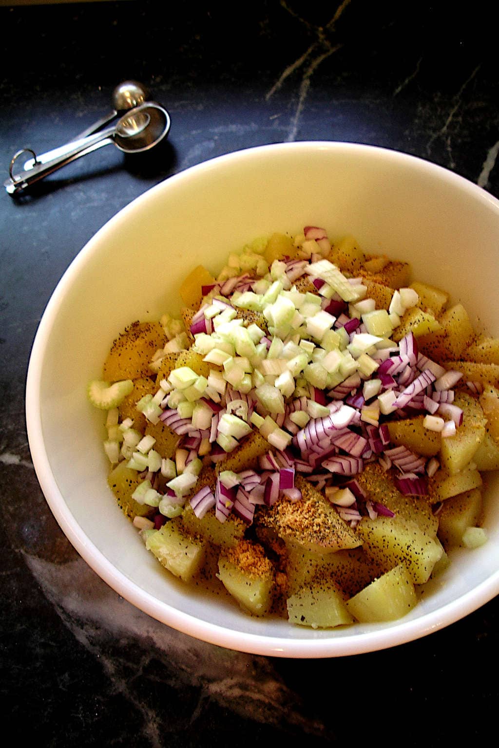 prep for easy, creamy potato salad